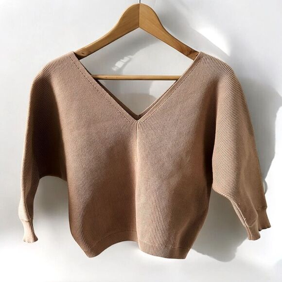 NWT Princess Polly Love More Knit Sweater Beige Tan Size S/M - Picture 2 of 6